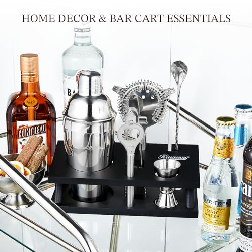 Cocktail Shaker Set Bartender Kit with Stand