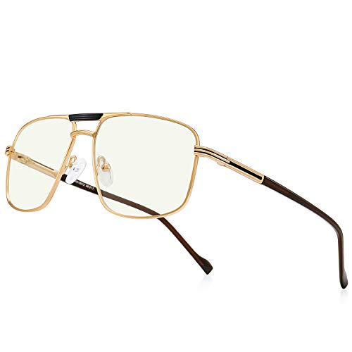 RBPilot Square Metal Aviator Reading Glasses for Men