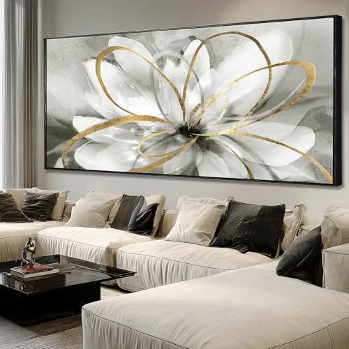 Black White Wall Art Abstract Canvas Grey Living Room Pink Home Decor Bedroom Art Work Modern Framed Wall Decor Extra Large Flower Poster Pictures
