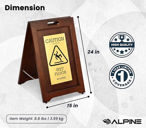 Wooden Caution Wet Floor Sign Slippery A