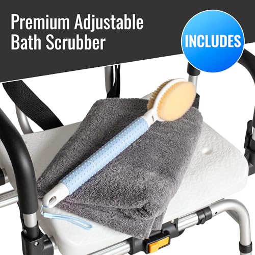 Tub Transfer Bench and Shower Chair with Non Slip Aluminum Body