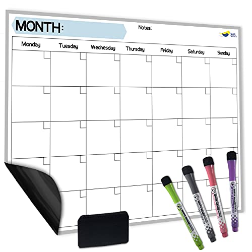 Magnetic Dry Erase Calendar for Refrigerator