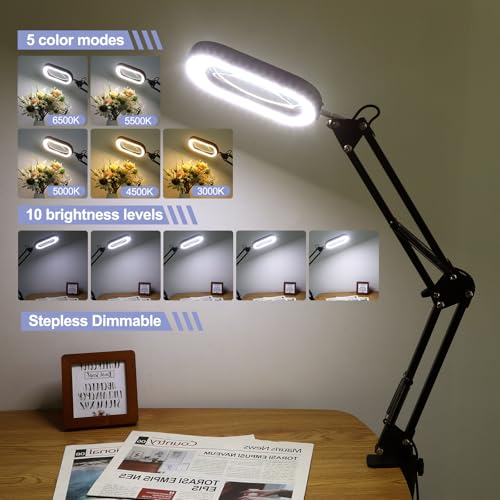 Square Magnifying Glass with Light and Stand