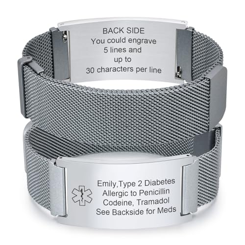 Medical Alert Id Bracelet for Men Women