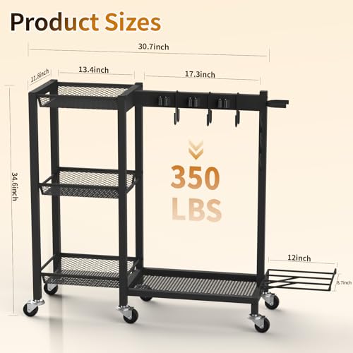 Broom Holder with Cleaning Supplies Organizer & Large Capacity