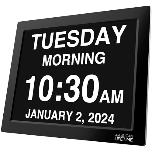 New Version Day Clock Extra Large Impaired Vision Digital Clock with Backup and Alarm Options