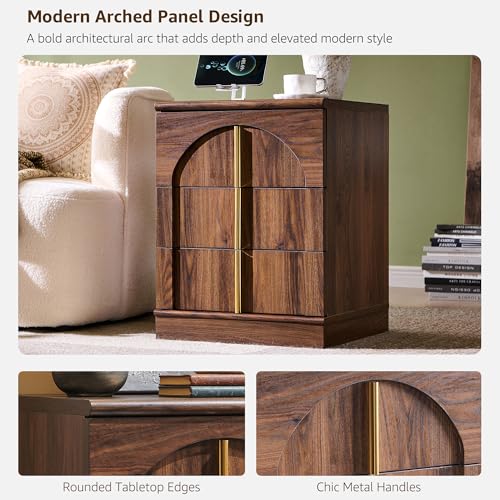 Modern Night Stand with Arched Panel