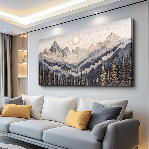 Canvas Wall Art For Bedroom Framed Decorations For Living Room Modern Office Wall Decor Lake View Painting Forest Tree Landscape Pictures Canvas Artworks Ready To Hang Home Decor