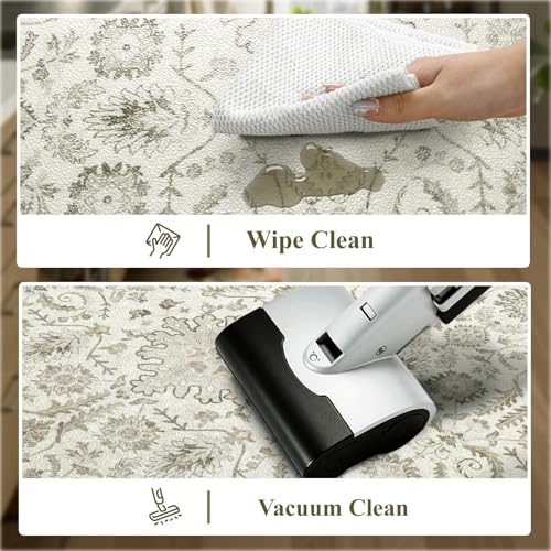 Boho Vintage Floral Kitchen Rug