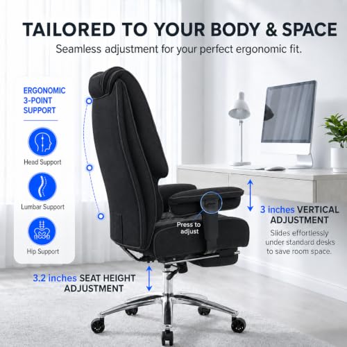 DJ.Wang Big and Tall Office Chair 400lbs