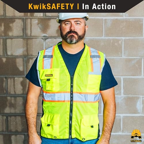 BIG KAHUNA Safety Vest Class 2 ANSI OSHA Hi Vis Reflective Vest