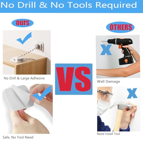 Anti Tip No Drill Furniture Anchor with 3M Adhesive