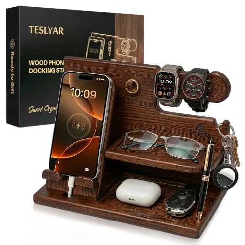 Wood Phone Docking Station for Men