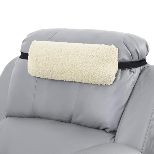 Sherpa Fleece Lumbar Support Pillow with Headrest for Recliner