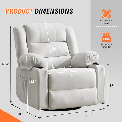 360°Swivel Rocker Recliner Chair for Adults