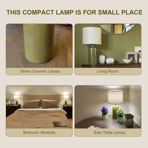 Modern Ceramic Table lamp Set of 2 Small Farmhouse Bedside lamp