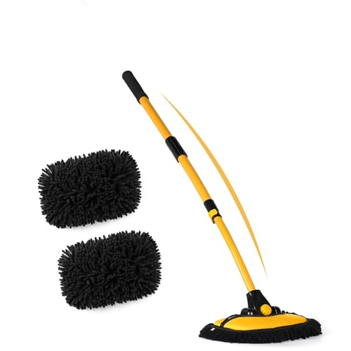 56.7" Car Wash Brush Mop Kit Mitt Sponge with Long Handle Car Cleaning Supplies Kit Tools Car Washing Duster Exterior Scratch Free