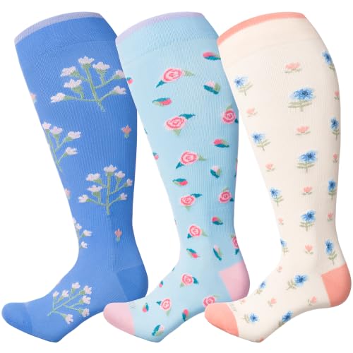 Plus Size Compression Socks for Women Men Wide Calf Extra Large 15