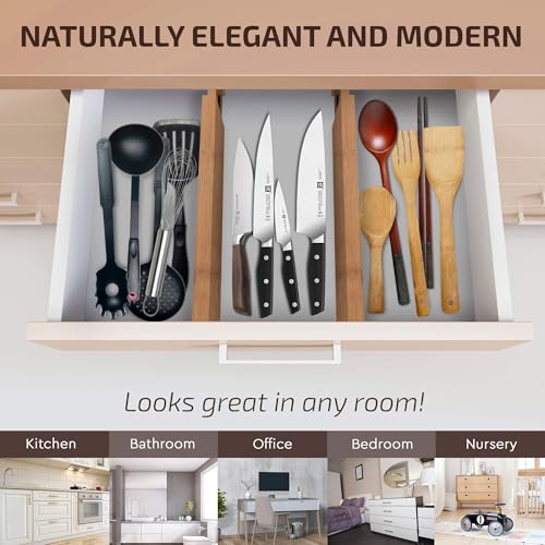 4 Pack Bamboo Drawer Dividers