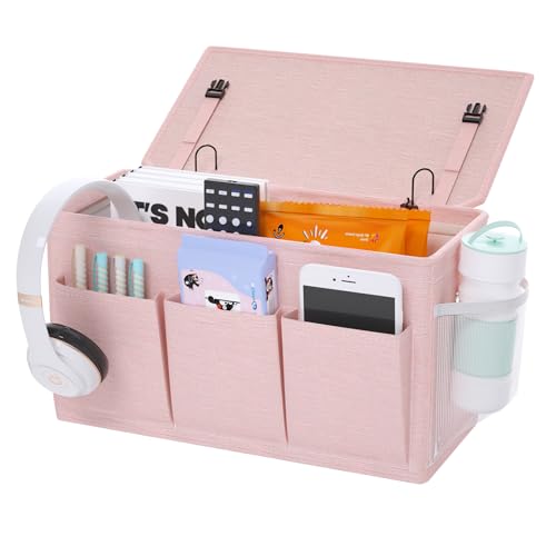 Bedside Caddy Bedside Organizer with Fixed Straps & Water Bottle Holder