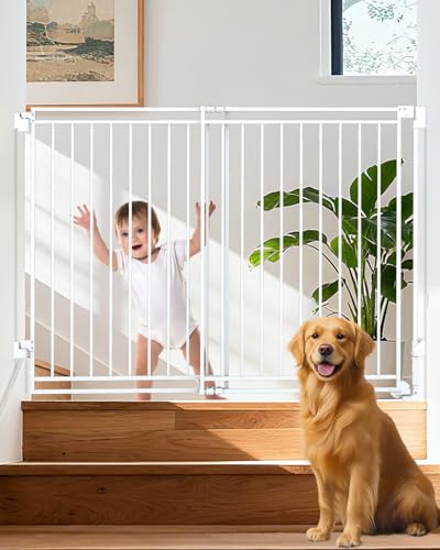 34 53" No Bottom Bar Baby Gates Dog Gate for Stairs