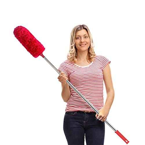 Microfiber Feather Duster Extendable Cobweb Duster with 100 inches Extra Long Pole