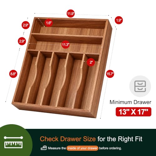 Expandable Bamboo Kitchen Drawer Organizer
