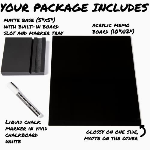 Black Acrylic Dry Erase Board with Stand