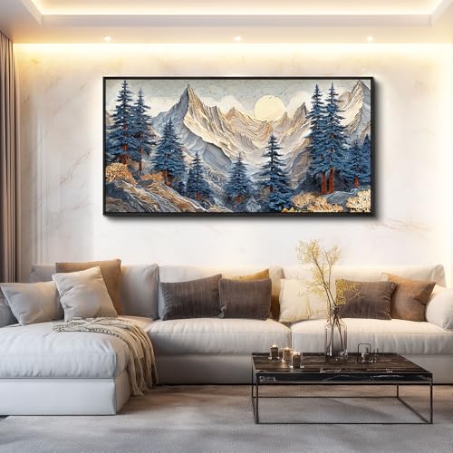 Canvas Wall Art For Bedroom Framed Wall Decor For Living Room Modern Office Artwork For Walls Beach Painting Forest Tree Landscape Pictures Nature Abstract Decoration Ready To Hang Home Decor