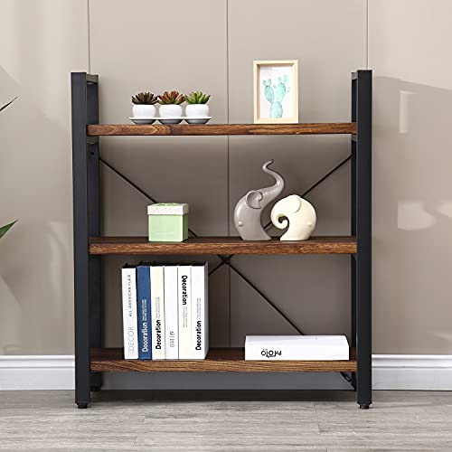 Real Solid Wood Rustic Vintage Industrial Etagere Bookshelf