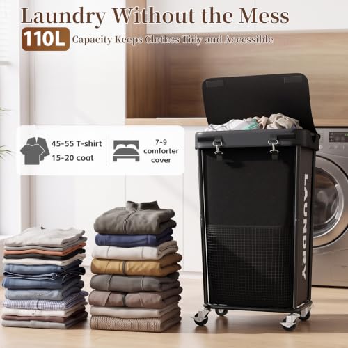 Laundry Basket with Wheels