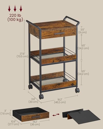 Storage Cart Rolling Utility Cart with Table Top