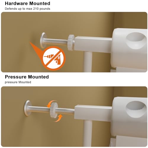 HOOEN White Narrow & Extra Wide Baby Gate for Doorways Stairs 24