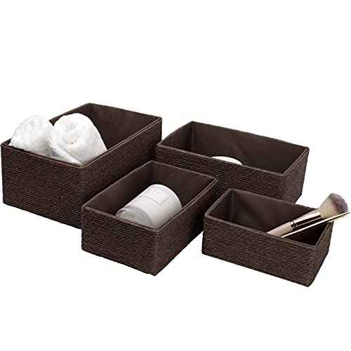 Storage Wicker Baskets for Bathroom Organizing Set of 4