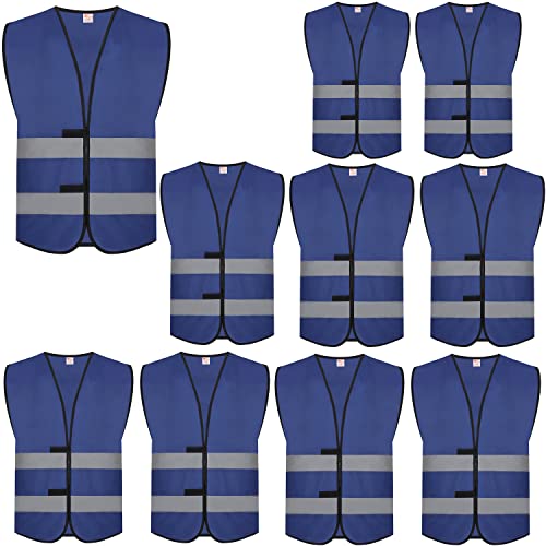 High Visibility Reflective Safety Vest 10 Pack Bulk