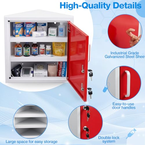 Corner Wall Cabinet with Lock