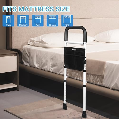 Bed Side Rails with Support Legs and Storage Pocket