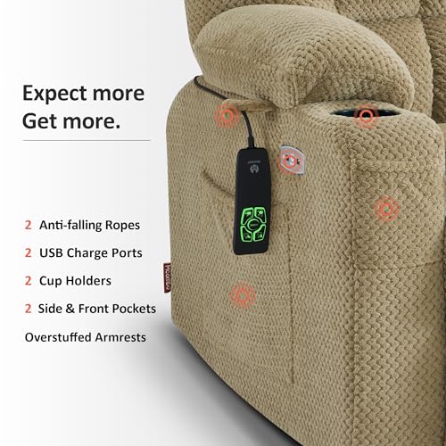 Dual Motor Power Lift Recliner Chair with Massage and Heat for Elderly People