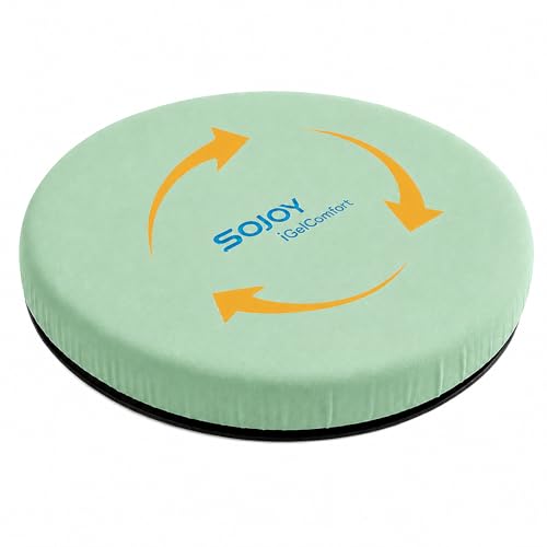 iGelComfort Deluxe Gel Swivel Seat Cushion with Supportive Memory Foam 360 Degrees Rotating Seat Cushion for Home