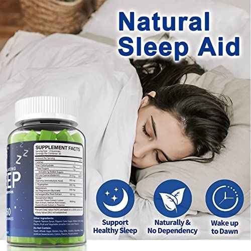 GABA, L-tryptophan, Magnesium, Ashwagandha, Non-melatonin Gummies for Men & Women, Help for Zzzs, Calm Mood & Relaxation - Non Habit-Forming