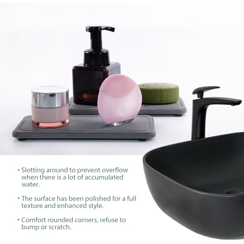 2Pcs Water Absorbent Diatomite Coasters Bathroom Sink Stone Trays