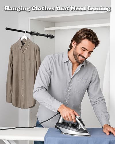 12" Valet Rod for Closet Pull Out Retractable Slide Out for Laundry Rooms