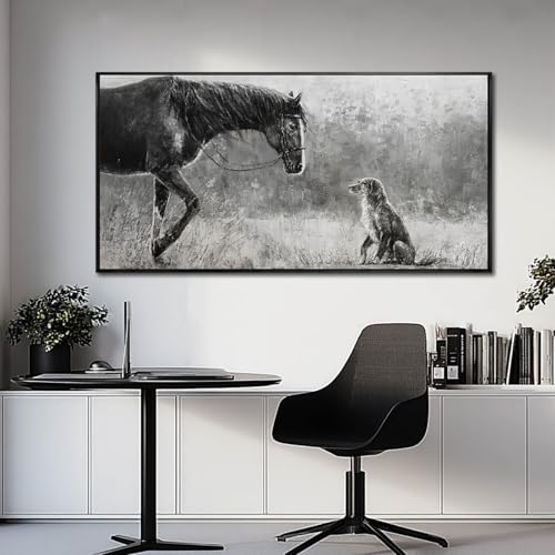 Green Canvas Wall Art for Living Room Flowers Grey Abstract Wall Decor White Horse Pictures Gold Leaves Artwork Arts for Hotel Office