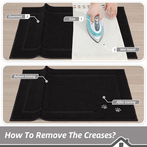 Dog-Door-Mat Non-Slip Entryway Rug Resist Dirt Indoor Door Mats Low-Profile Welcome Mat Washable Front Door Mat Absorbent Dog Mat for Dirty & Wet Paws and Wet Shoes