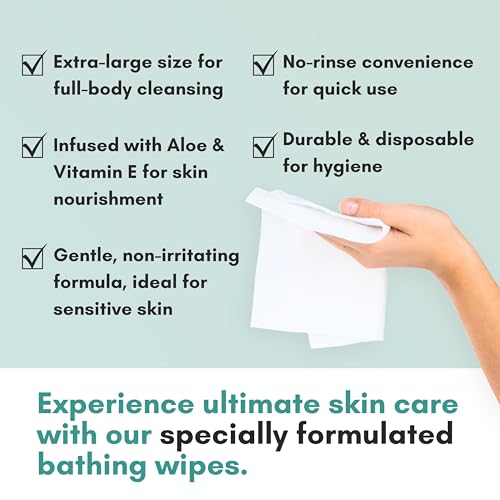 Nurture XL Ultra Thick Body Wipes No Rinse Adult Bathing Cloths