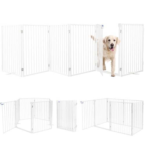 Metal Freestanding Dog Gates with Door
