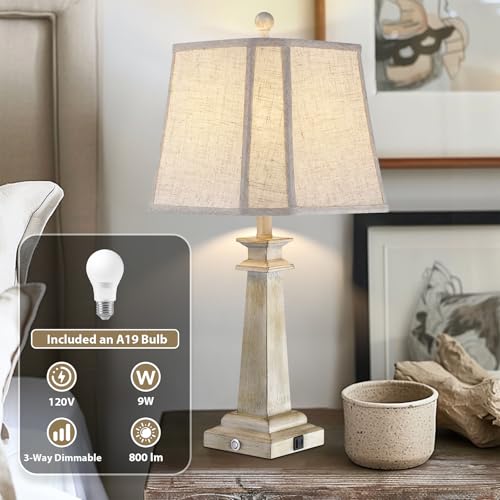 27.5" Farmhouse Table Lamp for Living Room