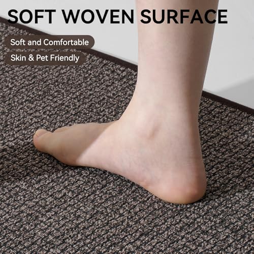 Kitchen Rugs Non Slip Washable Kitchen Mat for Floor Khaki 17"x71"