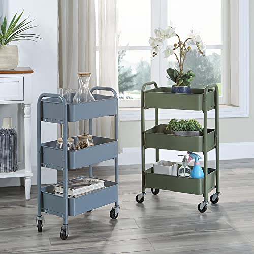 3 Tier Delicate Compact Rolling Metal Storage Organizer