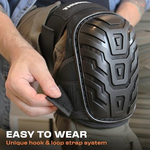 Knee Pads for Men Construction Knee Pads for Work for Men and Women with Double Gel for Gardening Flooring Roofing Heavy Duty with Extra Thick Foam and Strong Adjustable Non